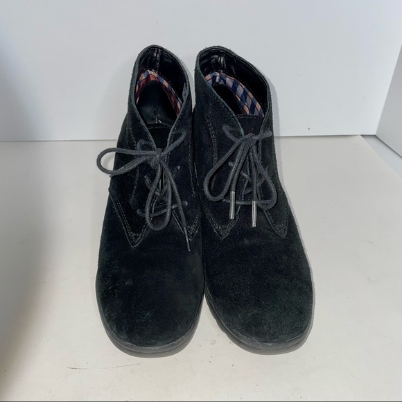 White Mountain Suede Wedge Ankle Boots 8.5 Kahlua - Picture 6 of 8